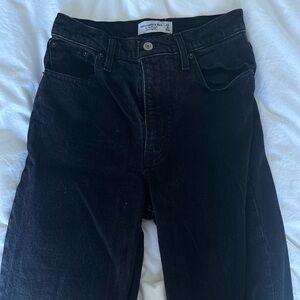 Ink Black Abercrombie Straight Leg Jean